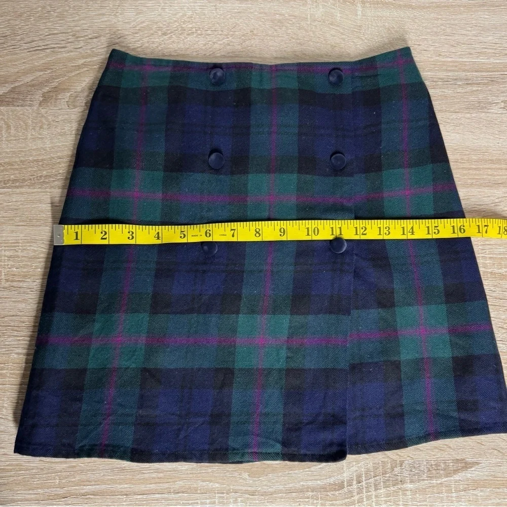 Brooks Brothers Fleece Girls 14 Wool Plaid Scottish Tartans Style Skirt Lined